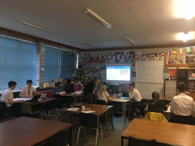 Advanced Higher students in a classroom