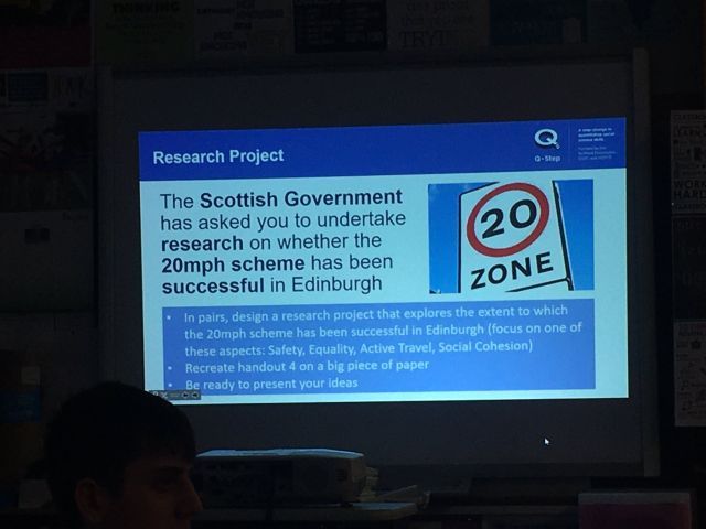 Notice saying the Scottish Government has asked you to undertake research on whether the 20mph scheme has been successful in Edinburgh.